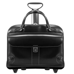 Lakewood, Checkpoint-Friendly Detachable Wheeled Laptop Briefcase, Top Grain Cowhide Leather, Black (96615)<McKlein Hot