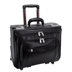 Laptop Roller, Black Leather (84665)<McKlein Clearance