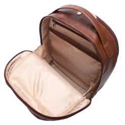 McKlein Leather Dual Compartment Laptop Backpack, Parker, Pebble Grain Calfskin Leather, Brown (88554)