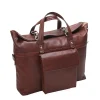Leather Roll Top Laptop Briefcase, Edgefield, Pebble Grain Calfskin Leather, Brown (88754)<McKlein Discount