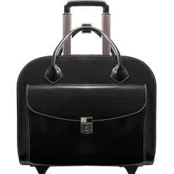 Limited Edition Laptop Briefcase, Black Leather (96145A)<McKlein Best