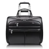 Limited Edition Laptop Rolling Briefcase, Black Leather (80505C)<McKlein