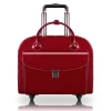Limited Edition Laptop Rolling Briefcase, Red Leather (96146A)<McKlein