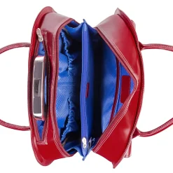 Limited Edition Laptop Rolling Briefcase, Red Leather (96146A)<McKlein