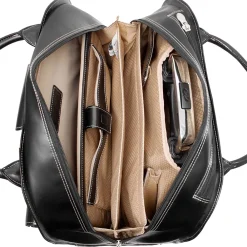 Limited Edition Laptop Briefcase, Black Leather (96315C)<McKlein Discount
