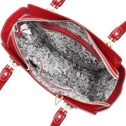 M Series ALICIA Genuine Leather Ladies' Tote with Tablet Pocket, Red (97516)<McKlein