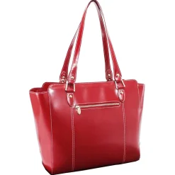 M Series ALICIA Genuine Leather Ladies' Tote with Tablet Pocket, Red (97516)<McKlein