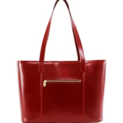 M Series, ALYSON, Genuine Cowhide Leather, Ladies' Tote with Tablet Pocket, Red (97536)<McKlein Discount