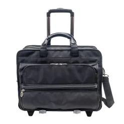 P Series Laptop Briefcase, Black Nylon (56445)<McKlein Outlet