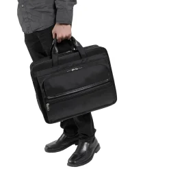 P Series Laptop Briefcase, Black Nylon (56445)<McKlein Outlet