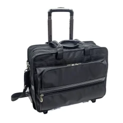 P Series Laptop Briefcase, Black Nylon (56445)<McKlein Outlet