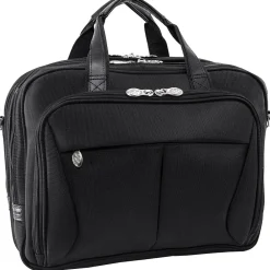 Pearson Expandable Double Compartment Laptop Briefcase, Tech-Lite Ballistic Nylon, Black (74565)<McKlein Best