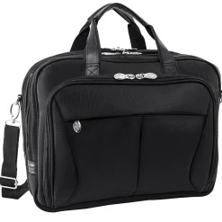 Pearson Expandable Double Compartment Laptop Briefcase, Tech-Lite Ballistic Nylon, Black (74565)<McKlein Best