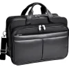 R Series Laptop Briefcase, Black Leather (83985)<McKlein