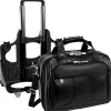 R Series Laptop Rolling Briefcase, Black Leather (83585)<McKlein Sale
