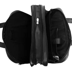 R Series, PEARSON, Top Grain Cowhide Leather,Expandable Double Compartment Laptop Briefcase, Black (84565)<McKlein Hot