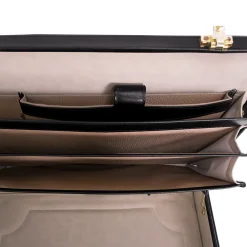 Reagan Attache Briefcase, Top Grain Cowhide Leather, Black (80445)<McKlein Sale