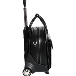 River North Triple Compartment Laptop Briefcase, Full Grain Cashmere Napa Leather, Black (43555)<McKlein Discount