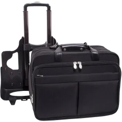 Roosevelt, Patented Detachable Wheeled Laptop Briefcase, Tech-Lite Ballistic Nylon, Black (74555)<McKlein Best