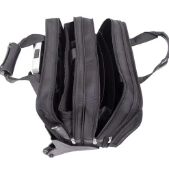 Roosevelt, Patented Detachable Wheeled Laptop Briefcase, Tech-Lite Ballistic Nylon, Black (74555)<McKlein Best