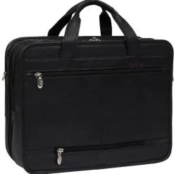 S Series Laptop Briefcase, Black Leather (15715)<McKlein Clearance