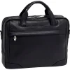 S Series Laptop Briefcase, Black Leather (15485)<McKlein Clearance