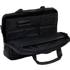 S Series Laptop Briefcase, Black Leather (15485)<McKlein Clearance