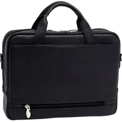 S Series Laptop Briefcase, Black Leather (15485)<McKlein Clearance