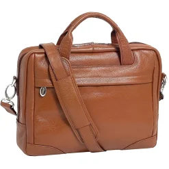 S Series Laptop Briefcase, Brown Leather (15484)<McKlein Best