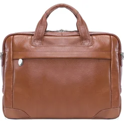 S Series Laptop Briefcase, Brown Leather (15484)<McKlein Best