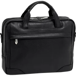 S Series Laptop Briefcase, Black Leather (15495)<McKlein Clearance