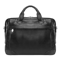 S Series Laptop Briefcase, Black Leather (15495)<McKlein Clearance
