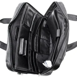 S Series Laptop Briefcase, Black Leather (15495)<McKlein Clearance