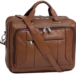 S Series, RIVER WEST, Pebble Grain Calfskin Leather, Fly-Through Checkpoint-Friendly Laptop Briefcase, Brown (15714)<McKlein Sale