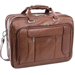 S Series, WEST TOWN, PebbleGrain Leather, Checkpoint-Friendly Detachable Wheeled Laptop Briefcase, Brown (15704)<McKlein Discount