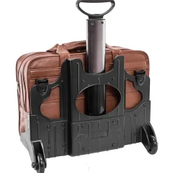 S Series, WEST TOWN, PebbleGrain Leather, Checkpoint-Friendly Detachable Wheeled Laptop Briefcase, Brown (15704)<McKlein Discount