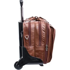 S Series, WEST TOWN, PebbleGrain Leather, Checkpoint-Friendly Detachable Wheeled Laptop Briefcase, Brown (15704)<McKlein Discount