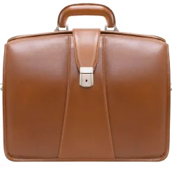V Series, HARRISON, Top Grain Cowhide Leather,Partners Laptop Briefcase, Brown (83384)<McKlein Clearance