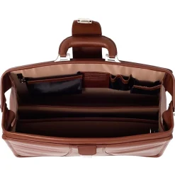 V Series, HARRISON, Top Grain Cowhide Leather,Partners Laptop Briefcase, Brown (83384)<McKlein Clearance