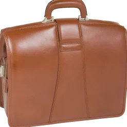 V Series, HARRISON, Top Grain Cowhide Leather,Partners Laptop Briefcase, Brown (83384)<McKlein Clearance
