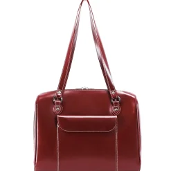 W Series, GLENVIEW, Genuine Cowhide Leather, Ladies' Laptop Briefcase, Red (94746)<McKlein New