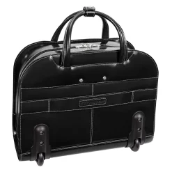 W Series Laptop Briefcase, Black Leather (96185A)<McKlein New