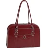 W Series Laptop Briefcase, Red Trimmed In Sand Leather (96526)<McKlein Outlet
