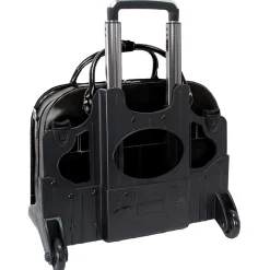 W Series, ROSEVILLE, Genuine Cowhide Leather, Checkpoint-Friendly Detachable Wheeled Laptop Briefcase, Black (96645)<McKlein Clearance