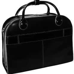 W Series, ROSEVILLE, Genuine Cowhide Leather, Checkpoint-Friendly Detachable Wheeled Laptop Briefcase, Black (96645)<McKlein Clearance