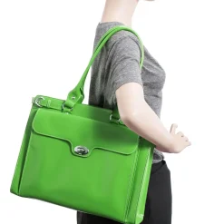 W Series, WINNETKA, Genuine Cowhide Leather,Ladies' Laptop Briefcase w/ Removable Sleeve, Green (94831)<McKlein Clearance