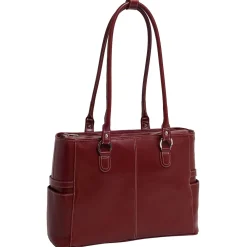 WILLOW SPRINGS W Series Laptop Briefcase, Red Leather (96566)<McKlein Online