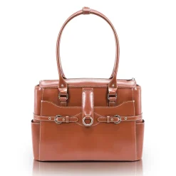 WILLOW SPRINGS W Series Laptop Briefcase, Brown Genuine Leather (96564)<McKlein New