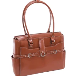 WILLOW SPRINGS W Series Laptop Briefcase, Brown Genuine Leather (96564)<McKlein New