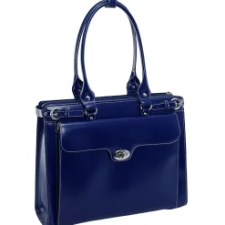 WINNETKA W Series Laptop Briefcase, Navy Genuine Leather (94837)<McKlein New